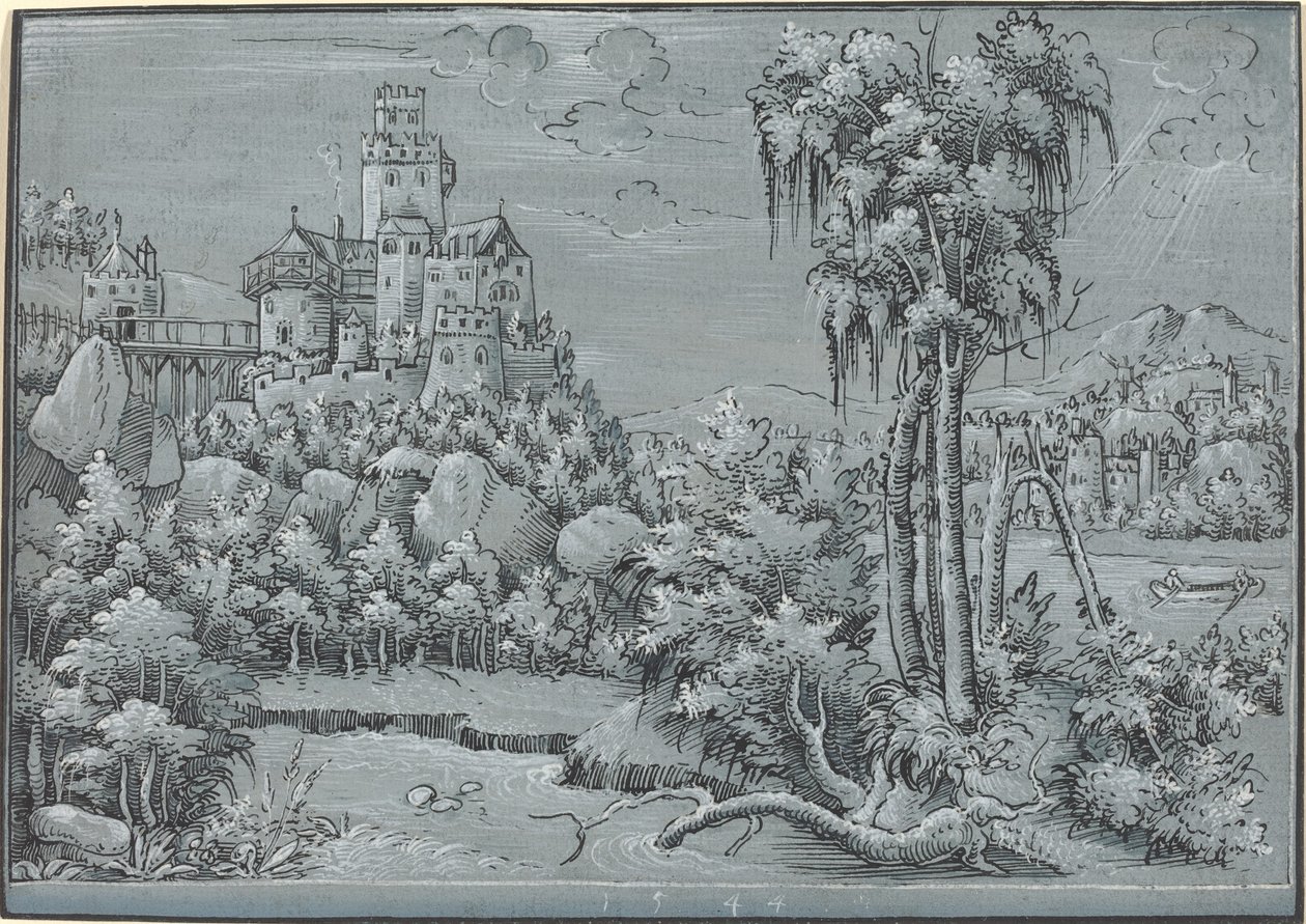 Maisema ja linna, 1544. tekijältä Unbekannt