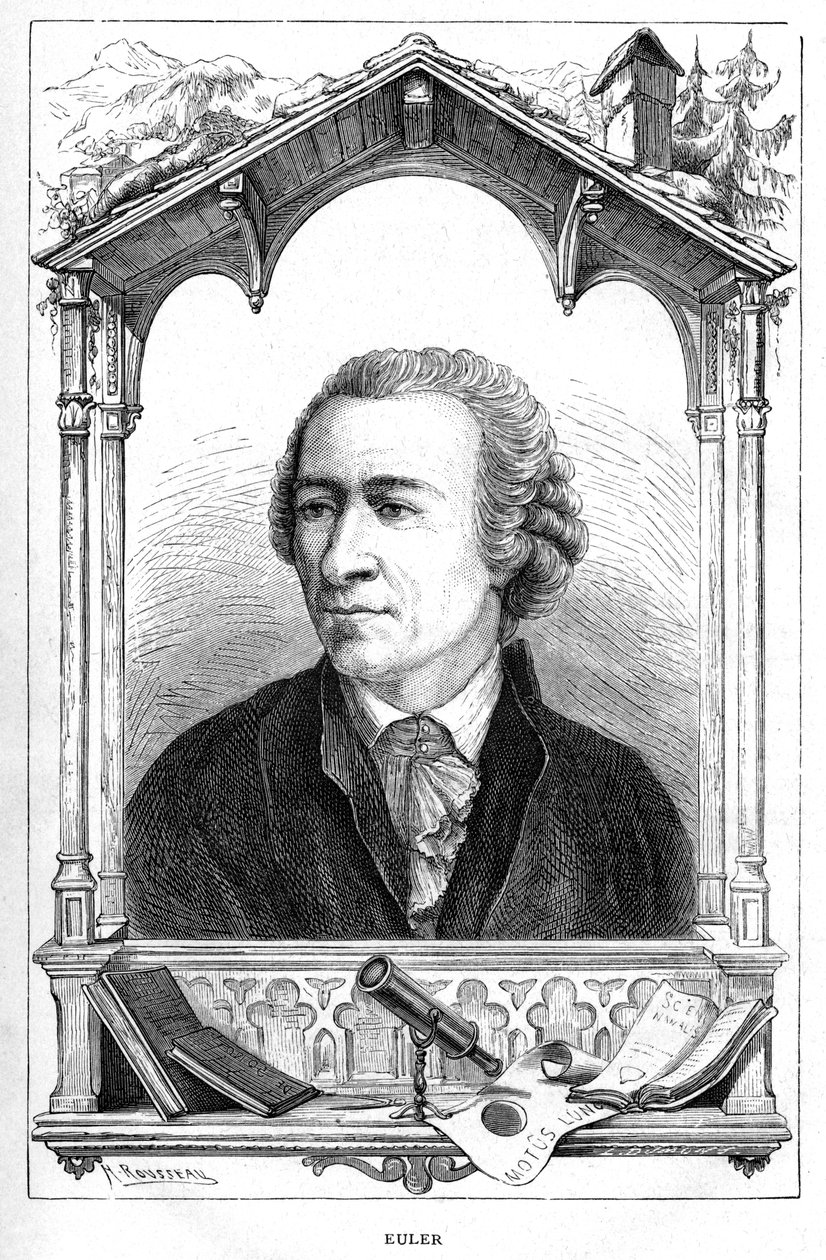 Leonhard Euler 1707-1783, sveitsiläinen matemaatikko, 1874 tekijältä Unbekannt