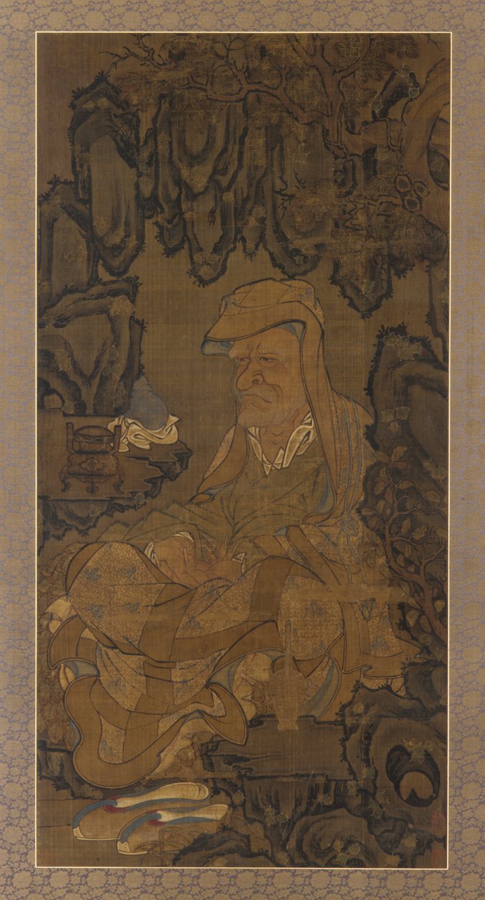 Luohan mietiskelemässä luolassa, 1345. tekijältä Unbekannt
