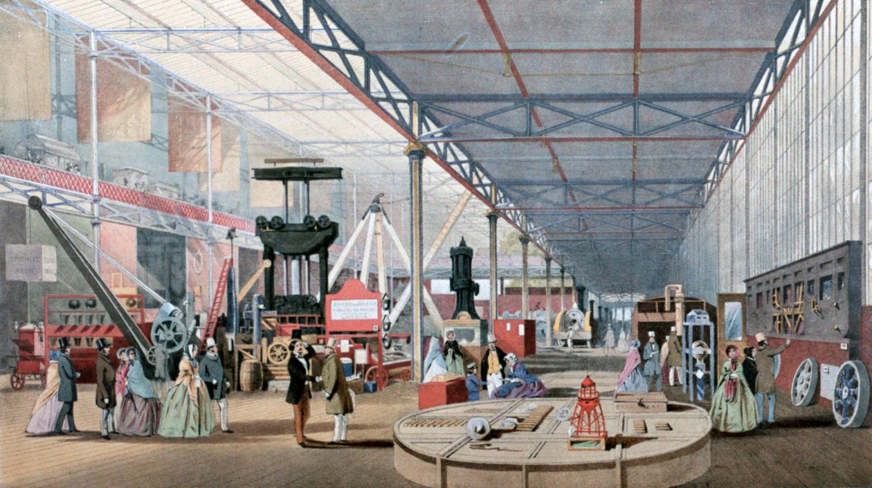 Machinery Hall, Crystal Palace -näyttely, Lontoo, 1851 tekijältä Unbekannt