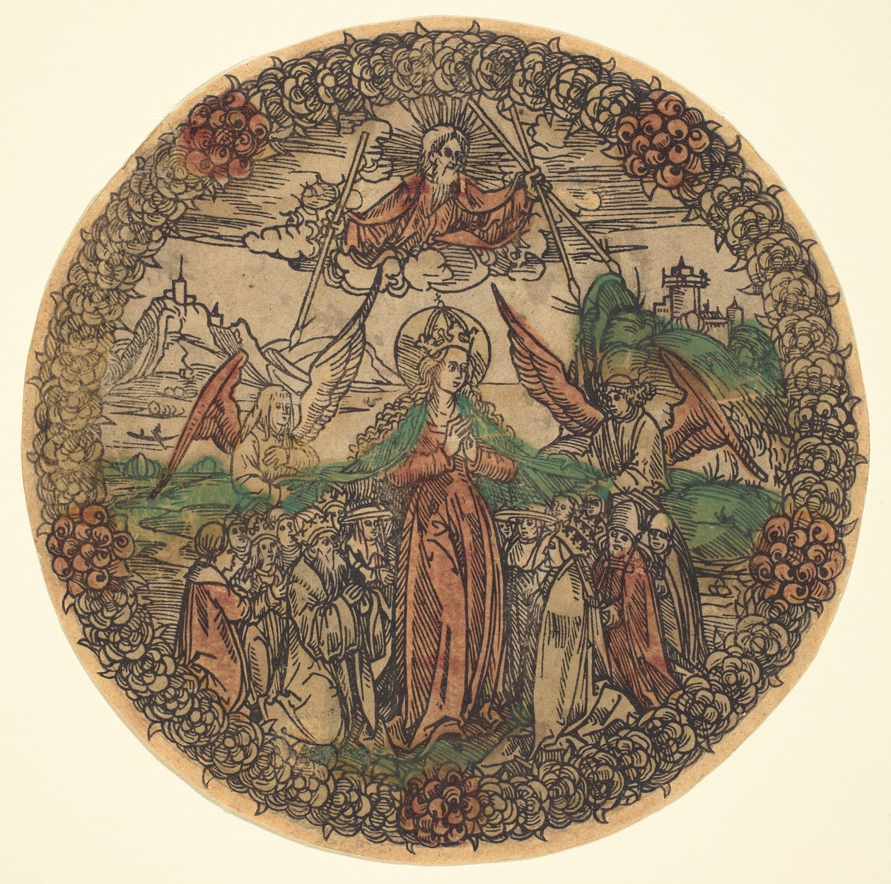 Madonna ruususeppeleessä, 14901500. tekijältä Unbekannt