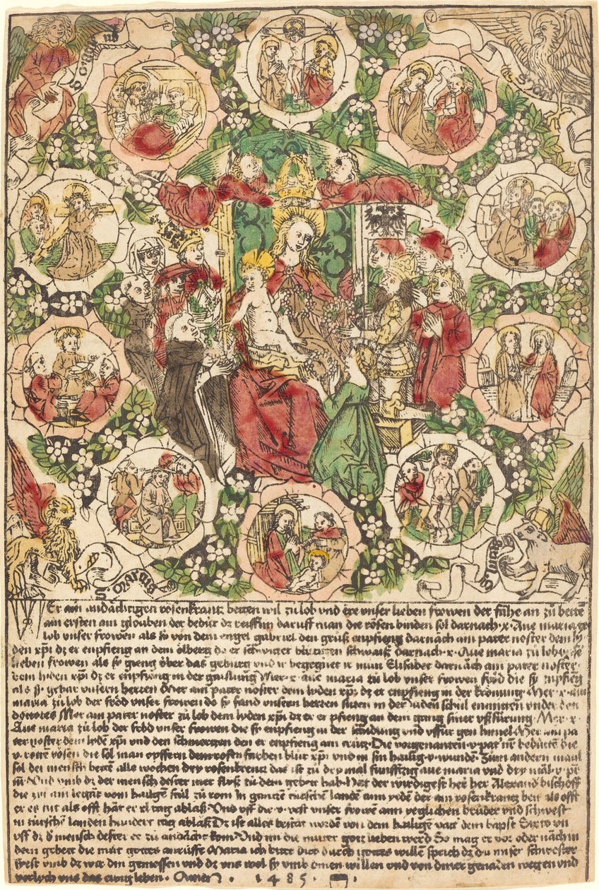Madonna ruusukon kanssa, 1485. tekijältä Unbekannt