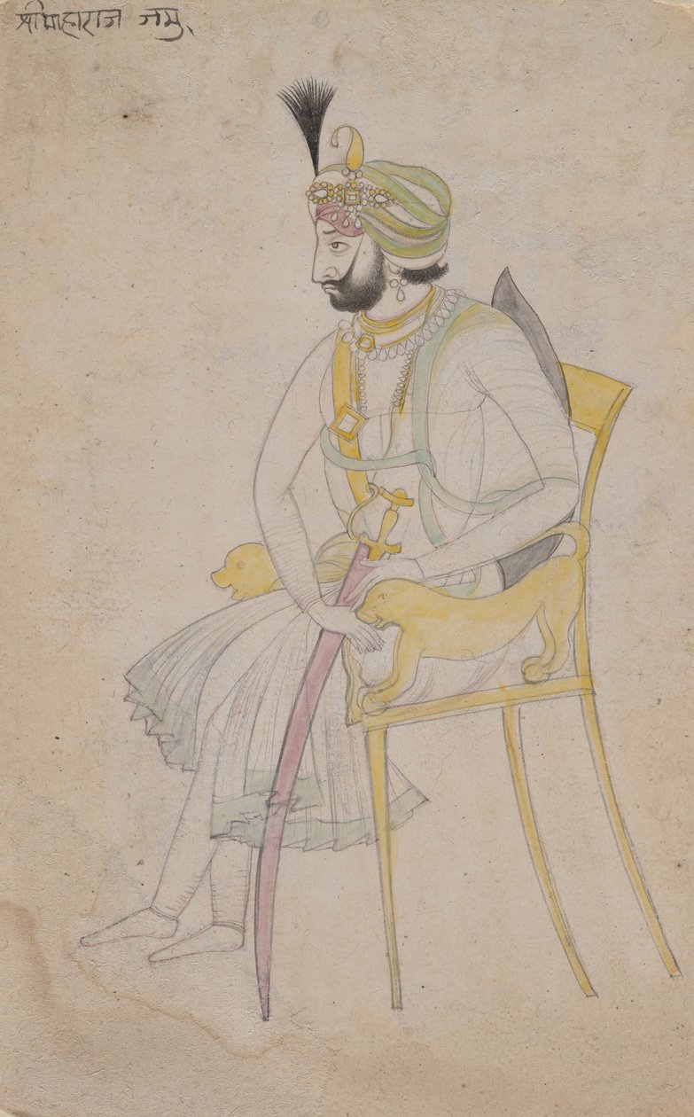 Maharaja Ranbir Singh, n. 1860-80. tekijältä Unbekannt