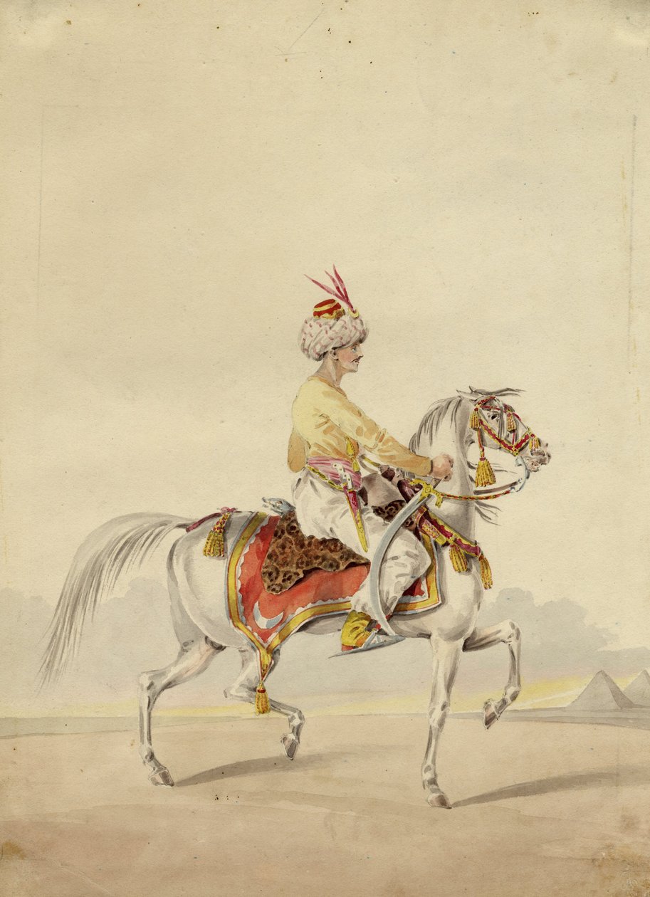 Mameluk hevosen selässä, noin 1825 tekijältä Unbekannt
