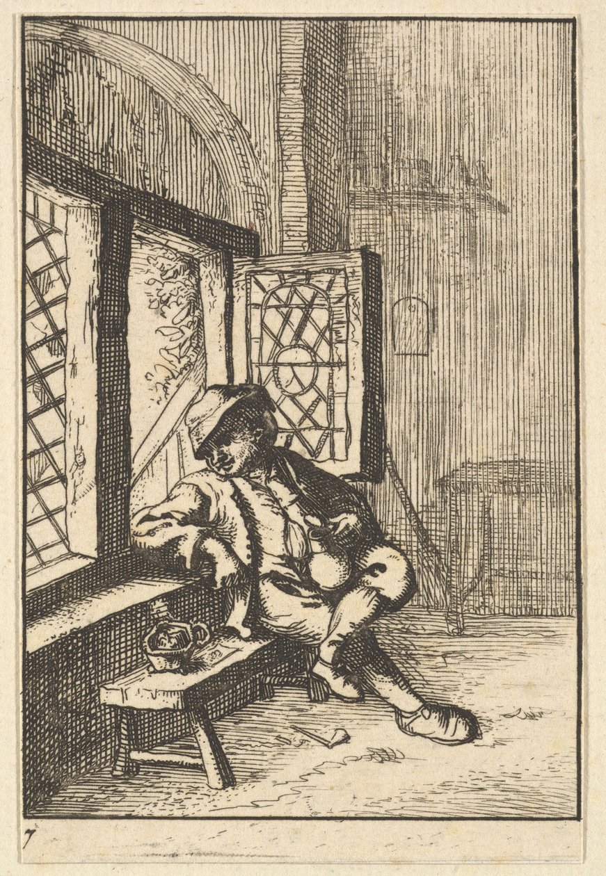 Ikkunan ääressä istuva mies, kopio, 1610-85. tekijältä Unbekannt