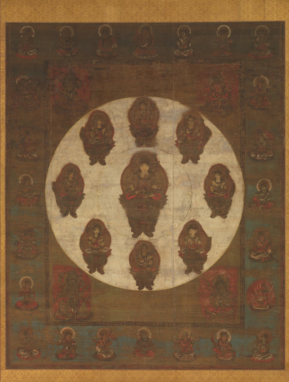 Monju Bosatsun mandala, 1200-luku. tekijältä Unbekannt