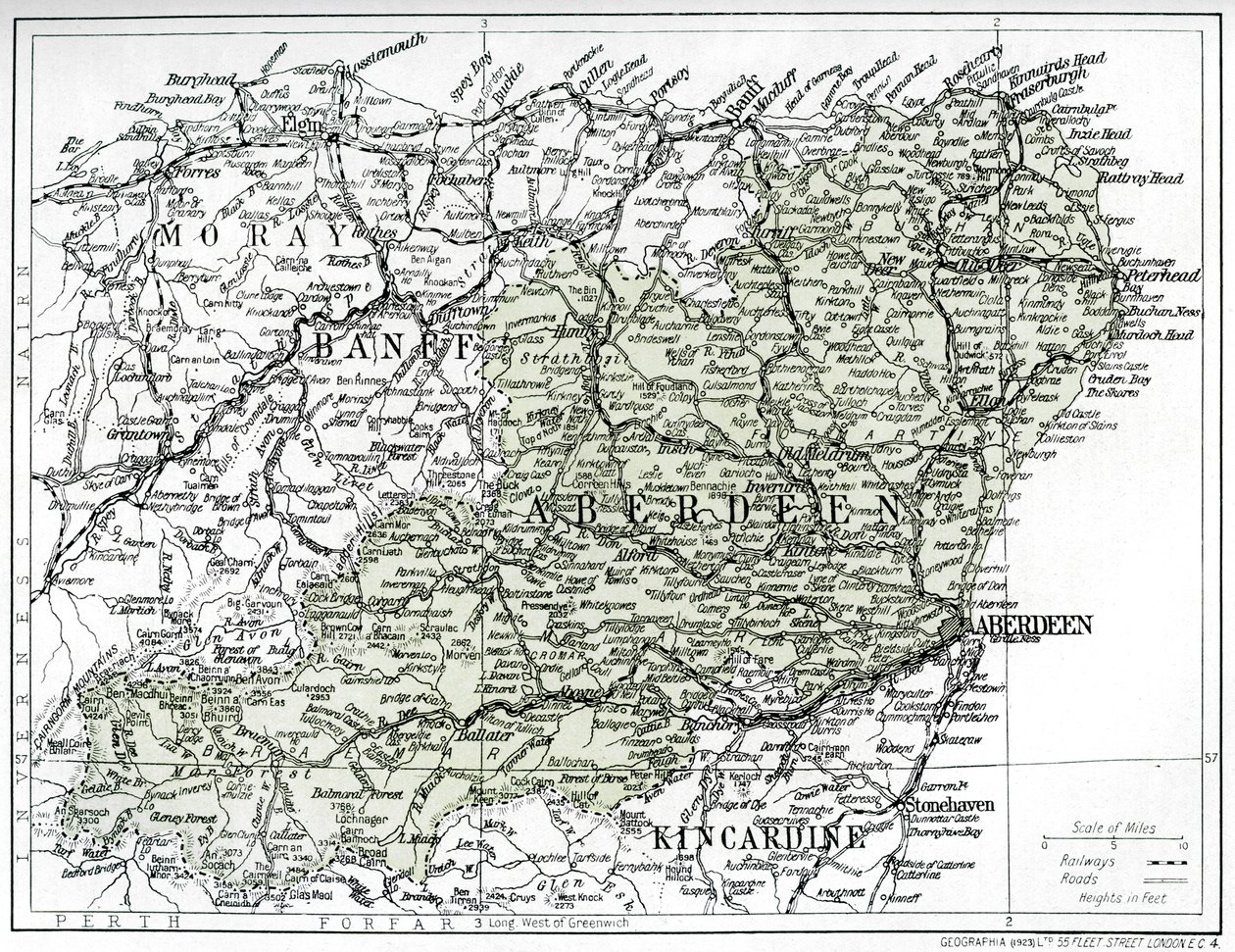 Aberdeenshiren kartta, 1924-1926 tekijältä Unbekannt