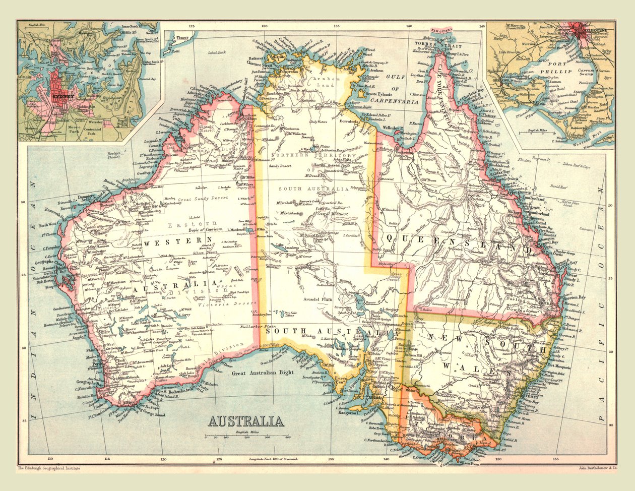 Australian kartta, 1902. tekijältä Unbekannt