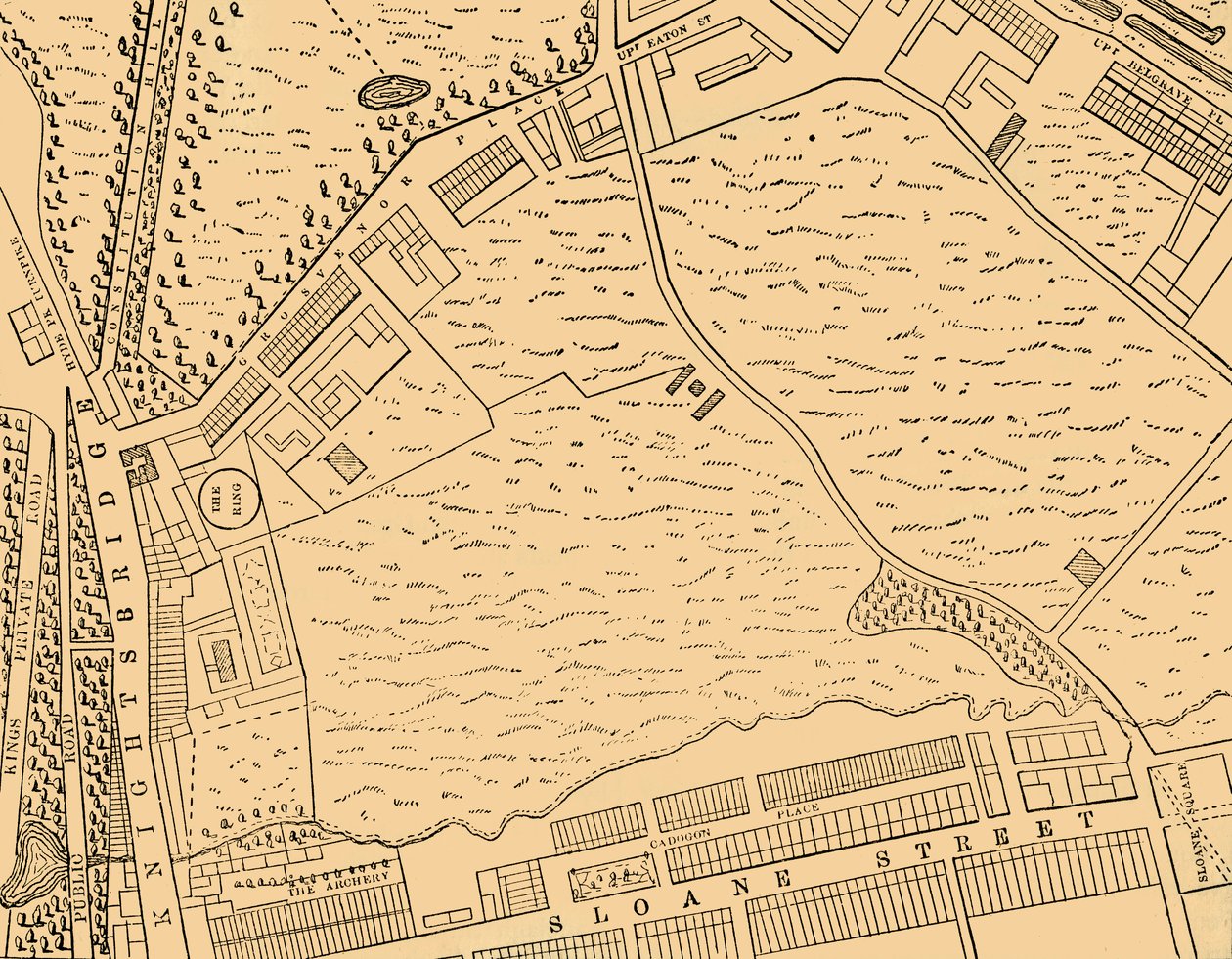 Belgravian kartta, 1814, c1876. tekijältä Unbekannt