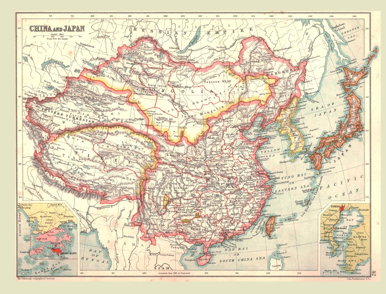 Kiinan ja Japanin kartta, 1902. tekijältä Unbekannt