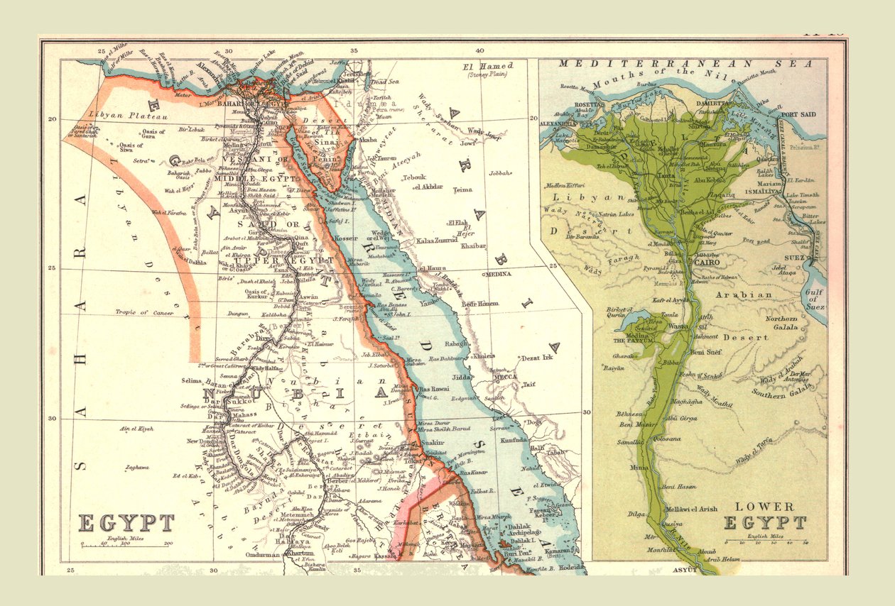 Egyptin kartta, 1902. tekijältä Unbekannt