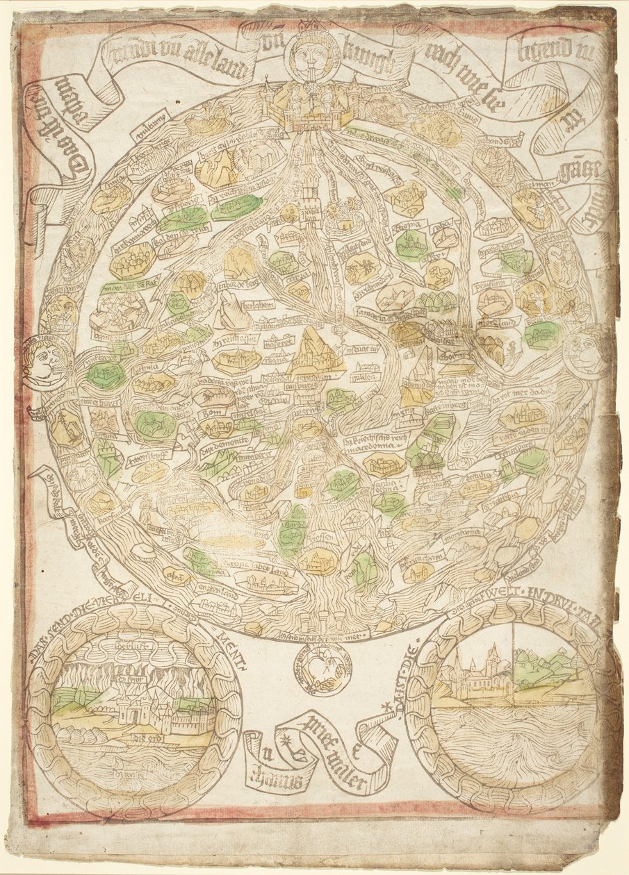 Maailman kartta, c. 1480. tekijältä Unbekannt
