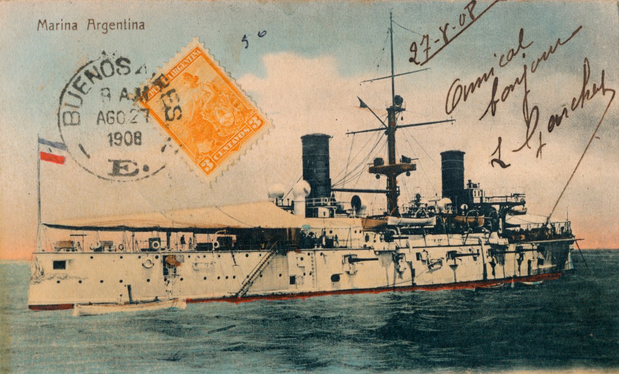 Argentiinan laivasto. Taistelulaiva, Belgrano, 1908 tekijältä Unbekannt