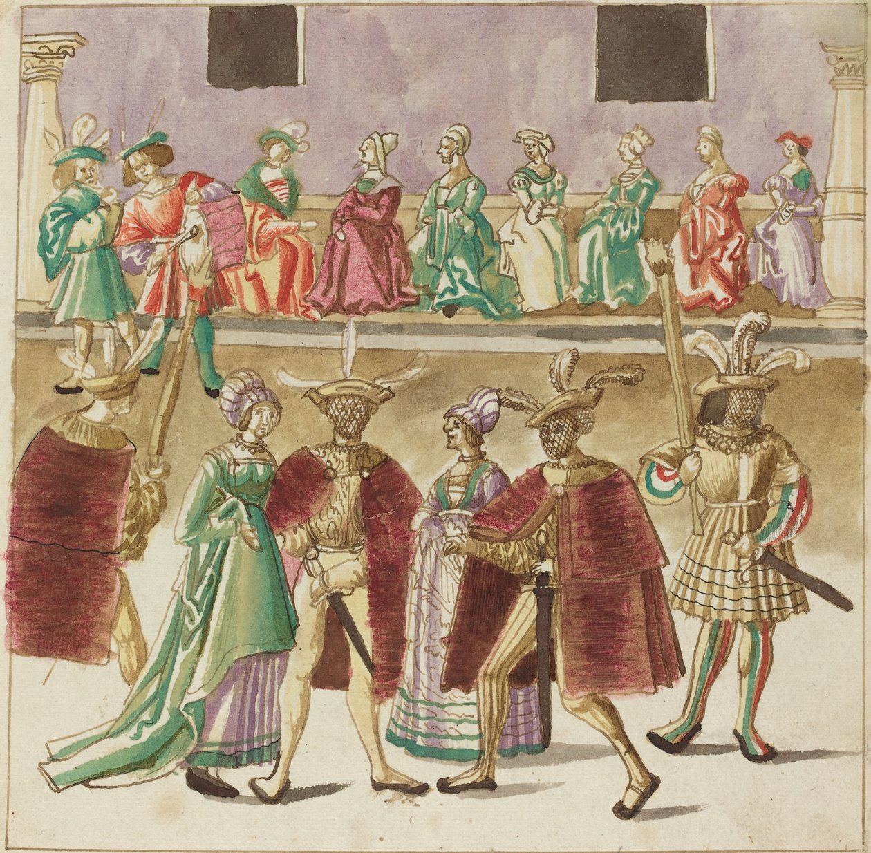Naamiaiset, c. 1515. tekijältä Unbekannt
