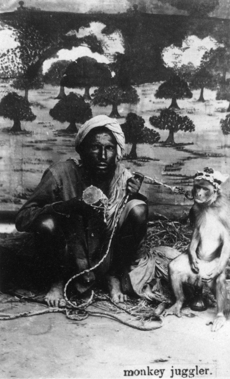 Apinajonglööri, Intia, 1900-luku tekijältä Unbekannt