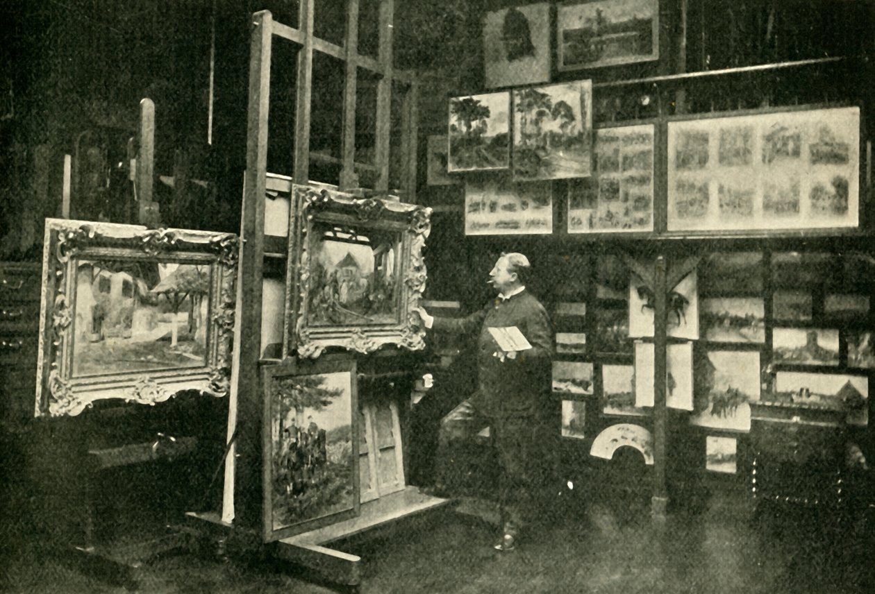 Monsieur Detaille studiossaan, 1900. tekijältä Unbekannt