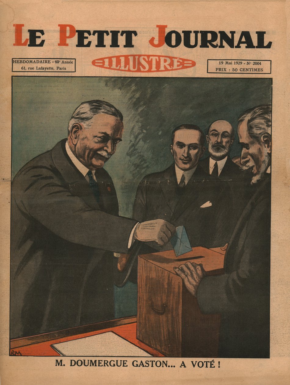 Monsieur Gaston Doumergue...on äänestänyt!, 1929. tekijältä Unbekannt