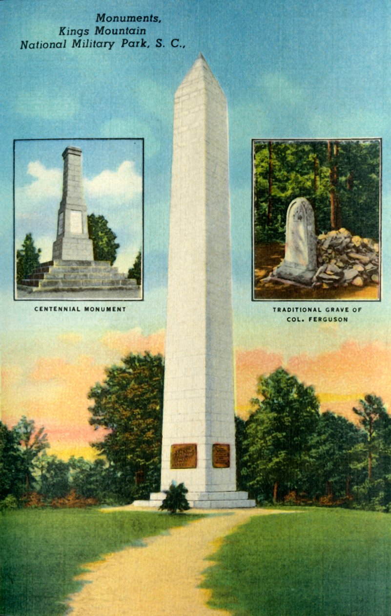 Monumentit, Kings Mountain. National Military Park, S.C., 1942. tekijältä Unbekannt