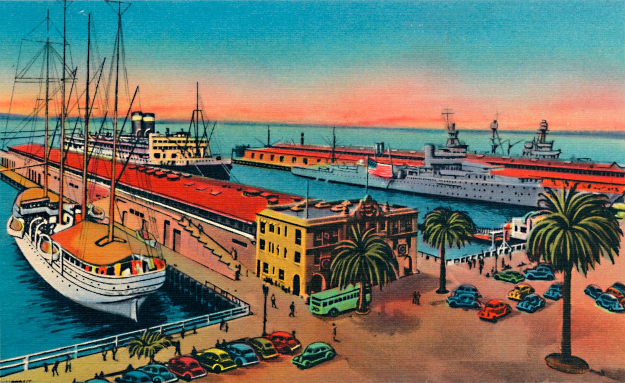 Kunnan laiturit. San Diego, Kalifornia, 1941 tekijältä Unbekannt