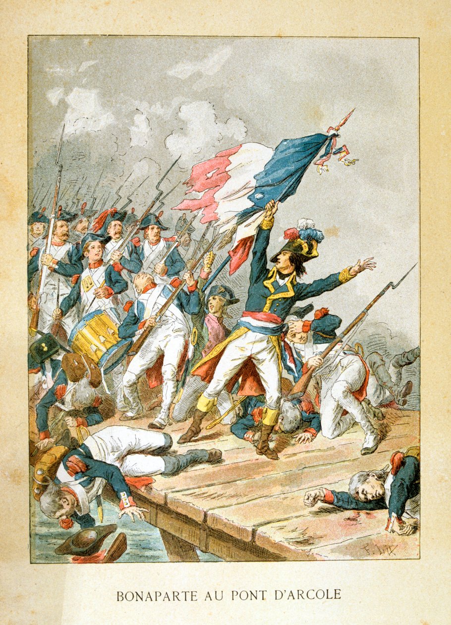 Napoleon Arcola-sillalla, 15. marraskuuta 1796 tekijältä Unbekannt