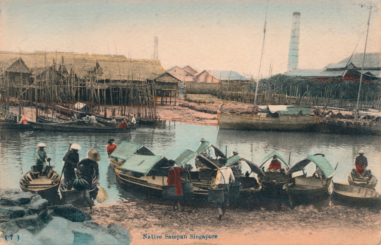 Native Sampan Singapore, 1910 tekijältä Unbekannt