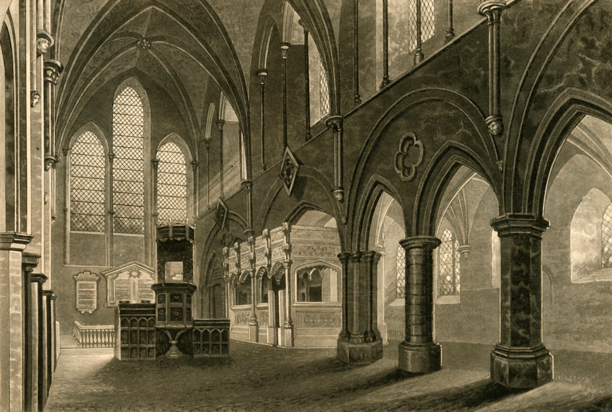 Boxgrove Churchin nave, 1835. tekijältä Unbekannt