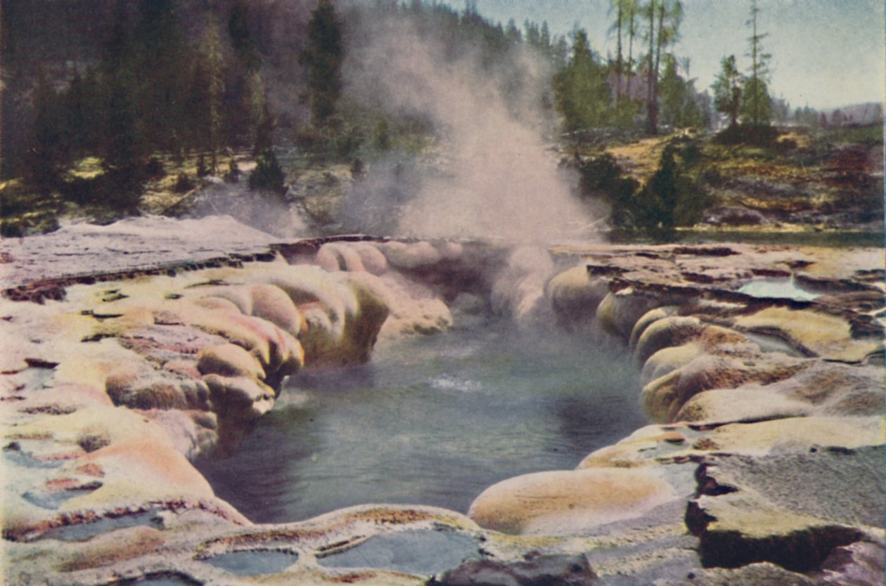 Pitkäaikainen geysir, Yellowstone Park, 1916 tekijältä Unbekannt