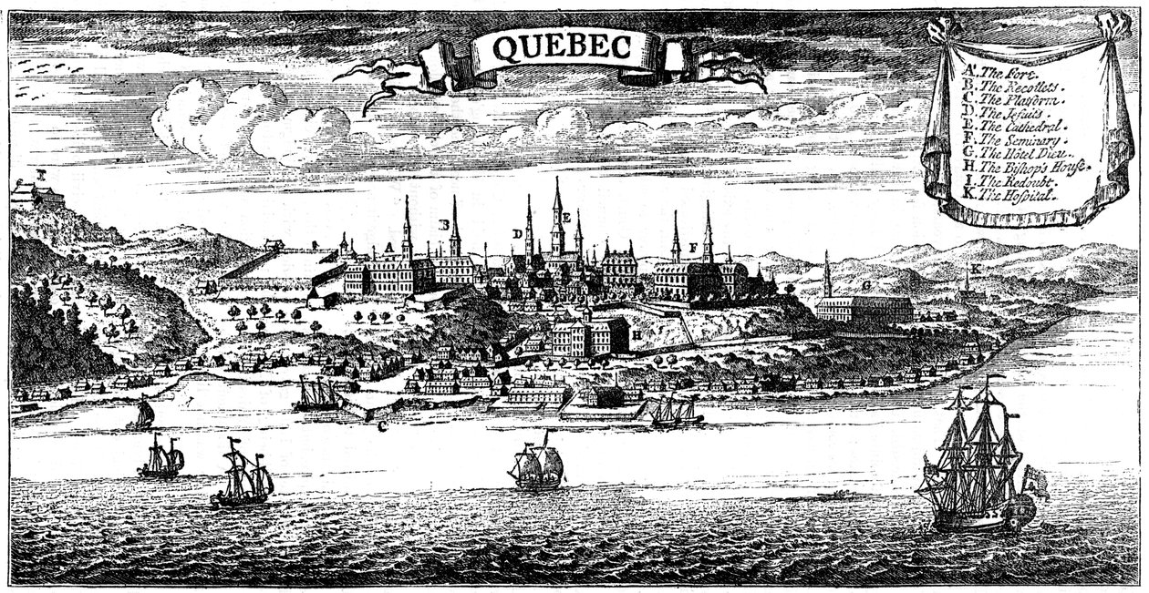 Vanha näkymä Quebecistä, 1730 c1880 tekijältä Unbekannt