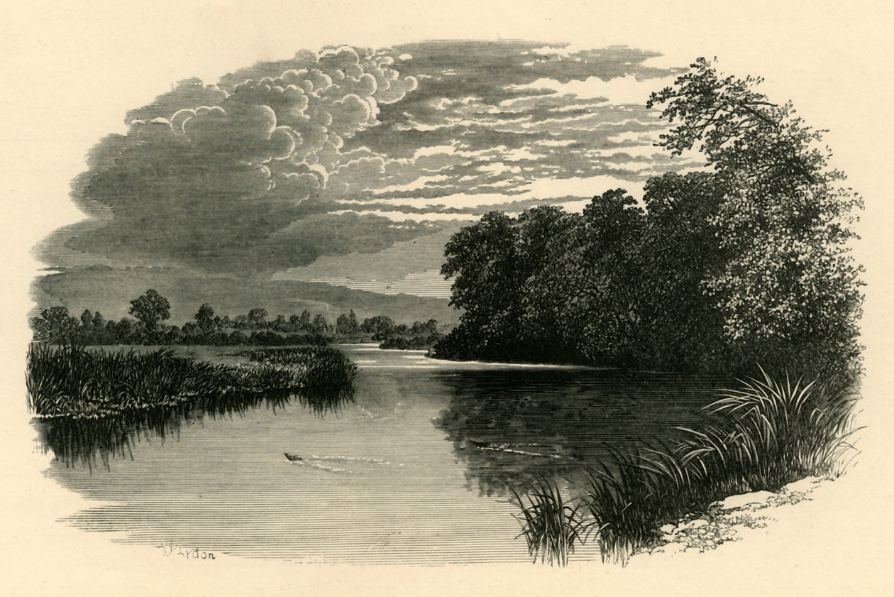 Avonilla. Strensham Reach, c1890. tekijältä Unbekannt