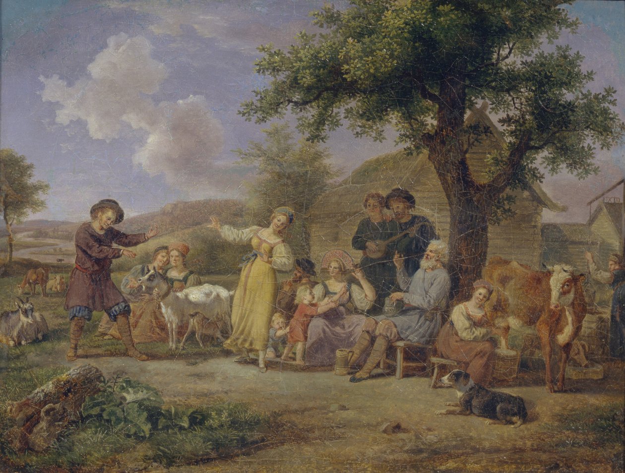 Talonpoikien ilonpito, 1700-luvun toinen puoli. tekijältä Unbekannt