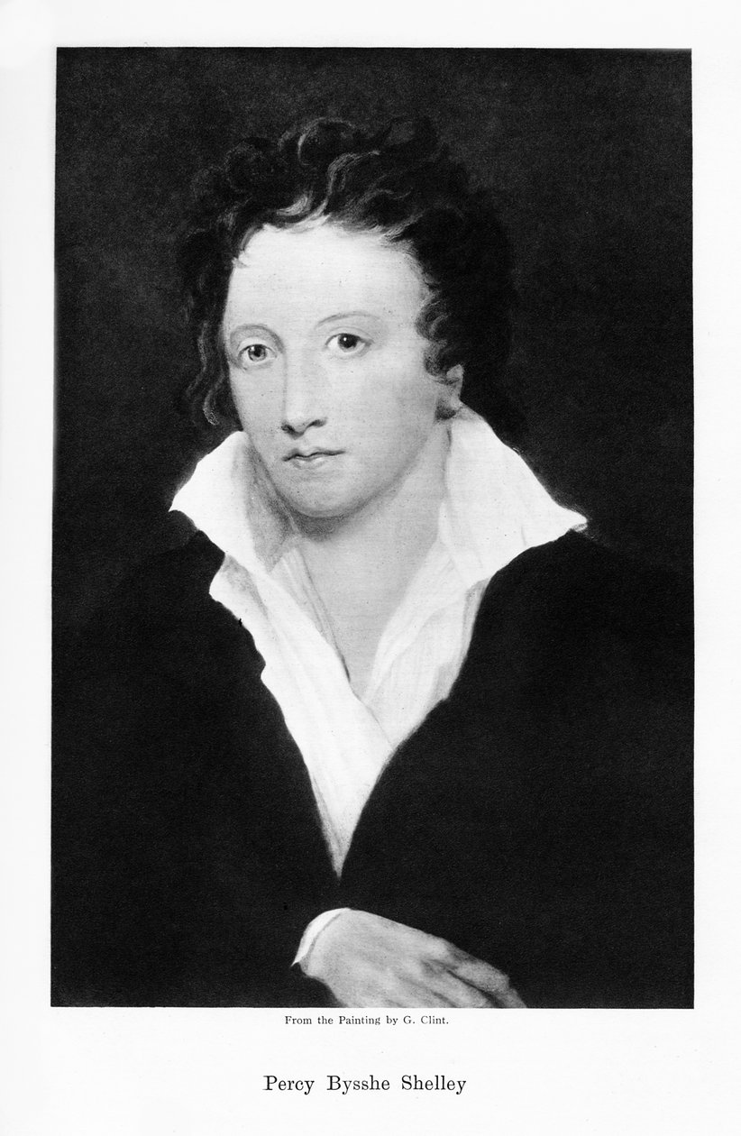 Percy Bysshe Shelley, englantilainen romanttinen runoilija, 1800-luku tekijältä Unbekannt