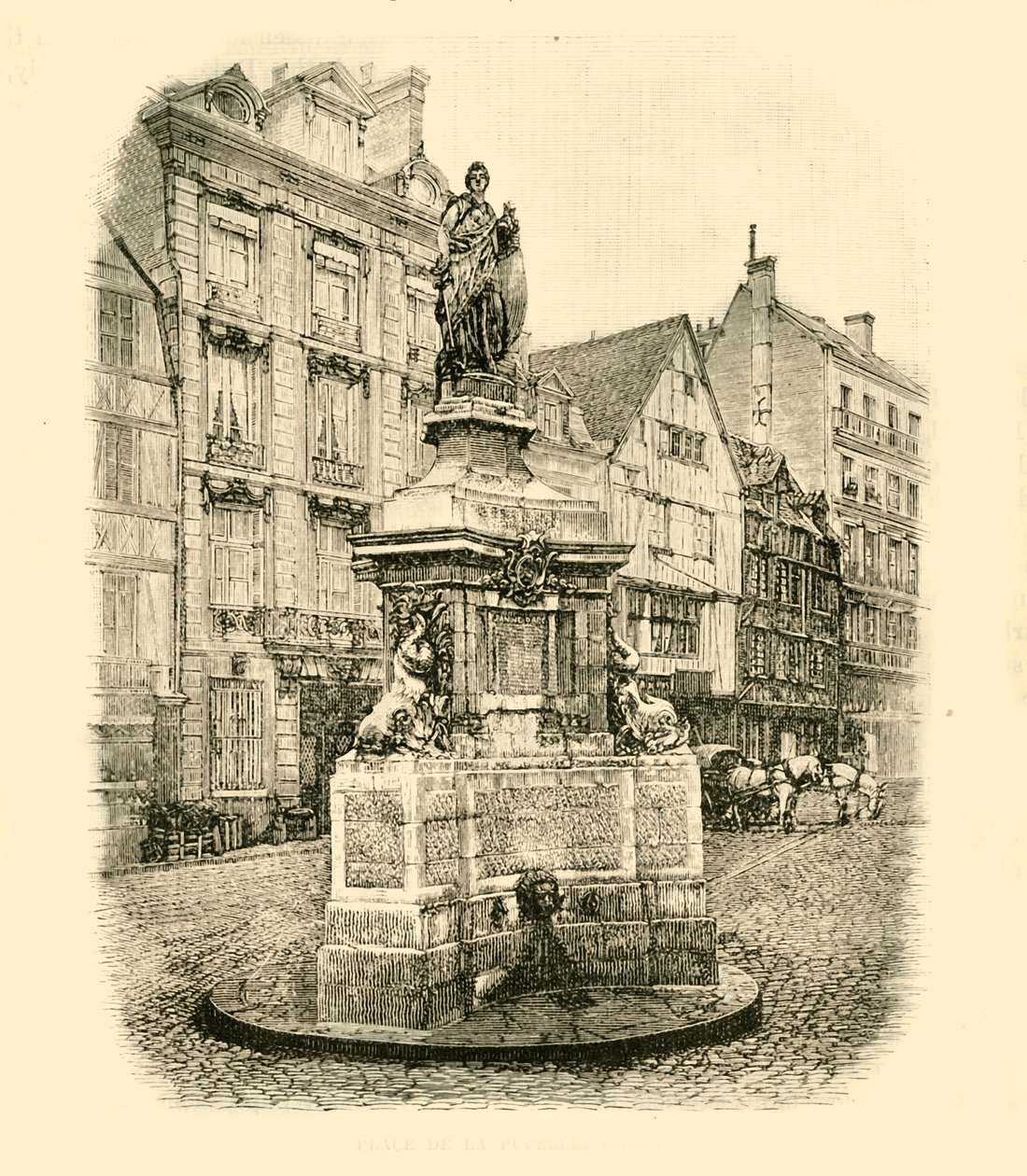 Place De La Maid, Rouen, 1890. tekijältä Unbekannt