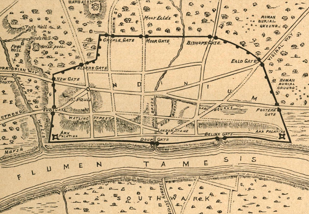 Rooman Lontoon suunnitelma, 1897. tekijältä Unbekannt