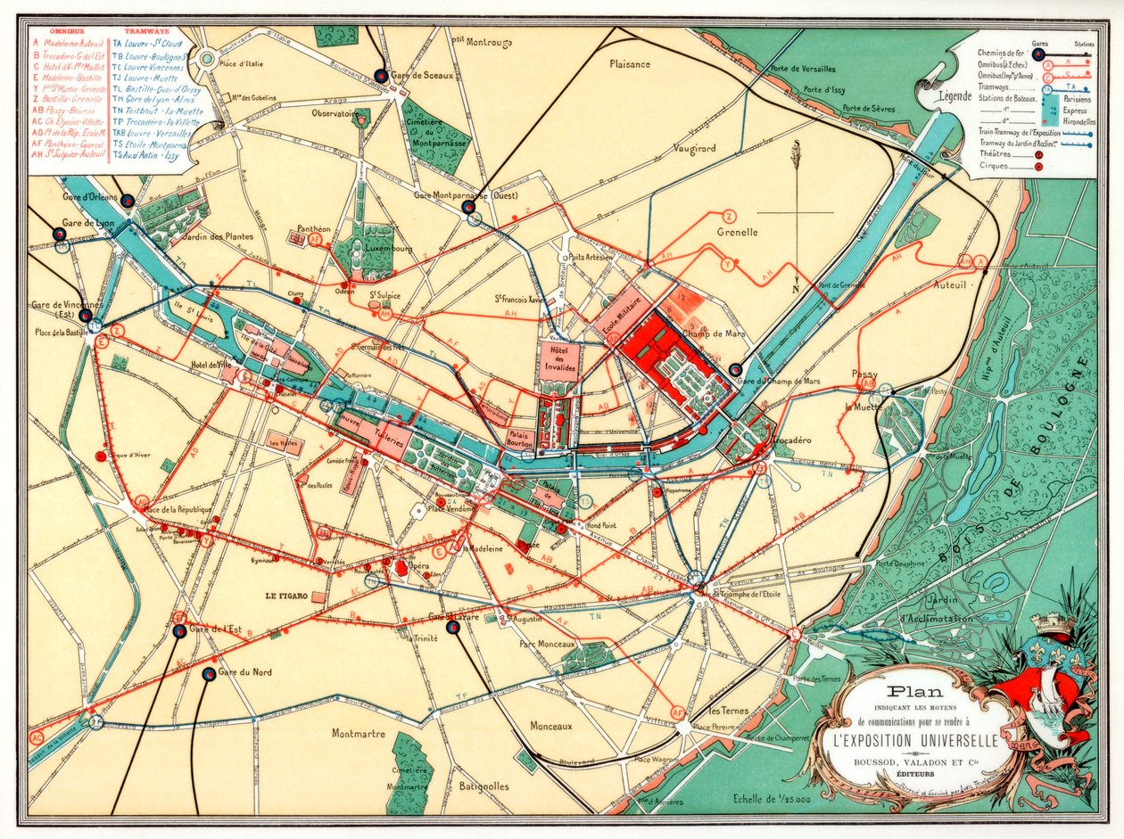 Pariisin yleisnäyttelyn suunnitelma 1889 tekijältä Unbekannt