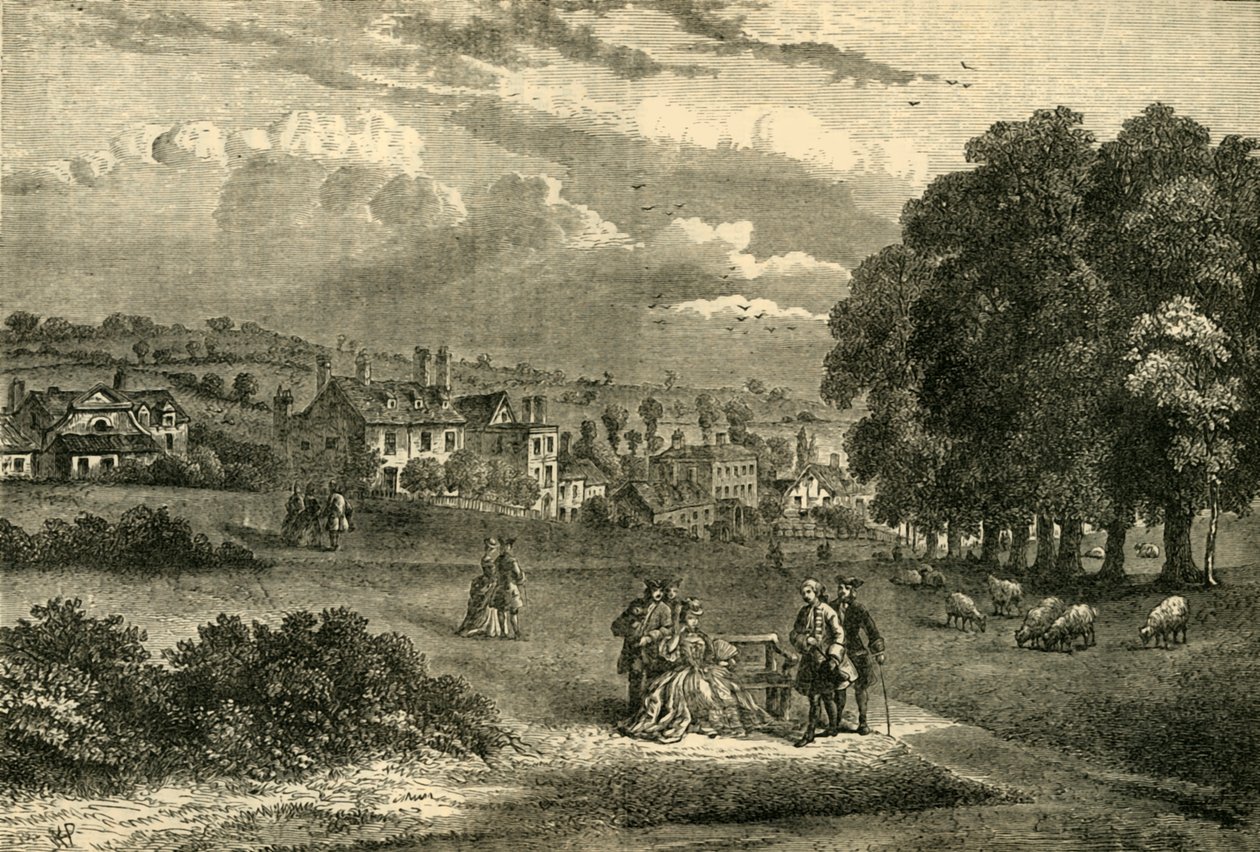 Pond Street, Hampstead, vuonna 1750, n. 1876. tekijältä Unbekannt