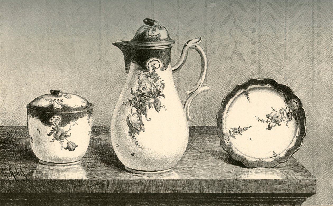 Posliininen kahviastia, 1700-luvun puoliväli, loppu, 1903. tekijältä Unbekannt