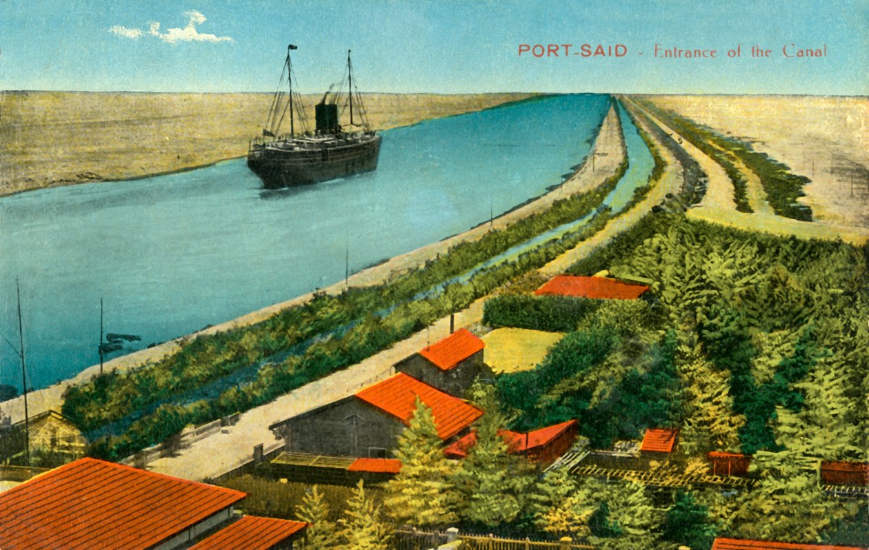 Port-Said - kanavan sisäänkäynti, c1918-c1939. tekijältä Unbekannt