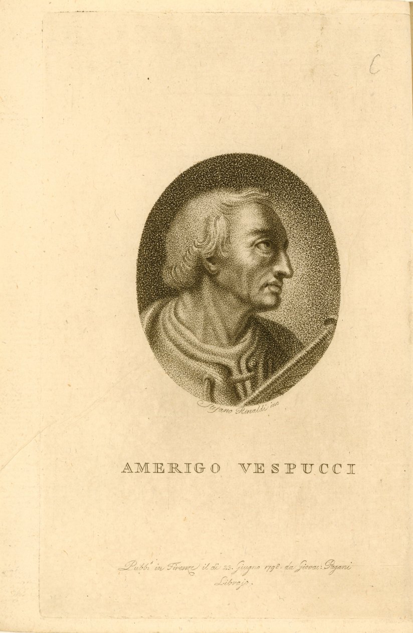Amerigo Vespuccin muotokuva, 1798. tekijältä Unbekannt
