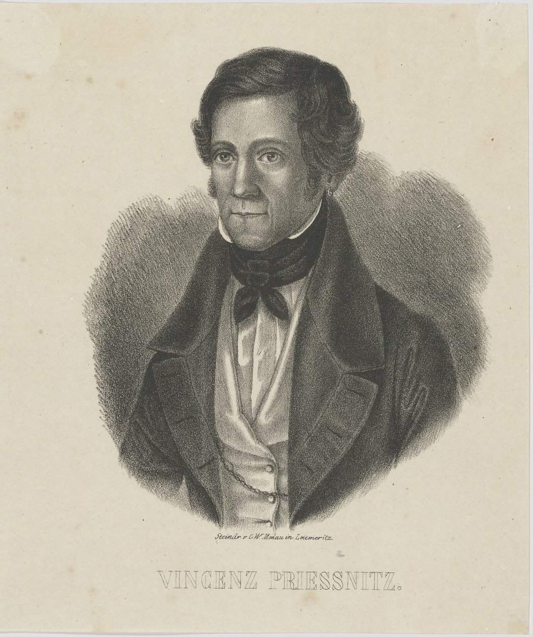 Vincenz Priessnitzin muotokuva 1799-1851, n. 1840. tekijältä Unbekannt