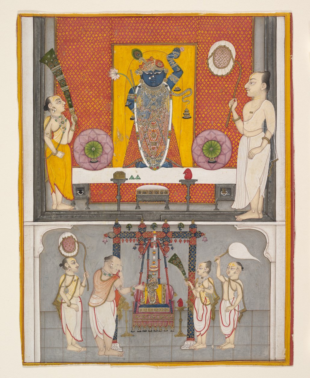 Papit ennen Shri Nathjia, n. 1820. tekijältä Unbekannt