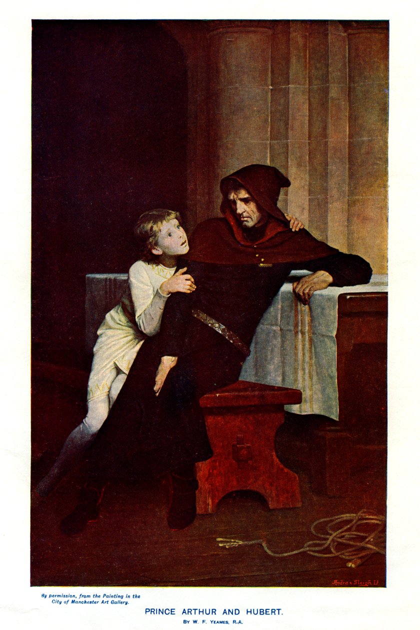 Prinssi Arthur ja Hubert, 1800-luku tekijältä Unbekannt