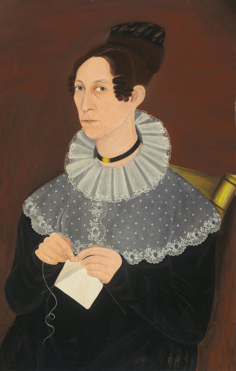 Luultavasti Sarah Cook Arnold Knitting, c. 1830. tekijältä Unbekannt