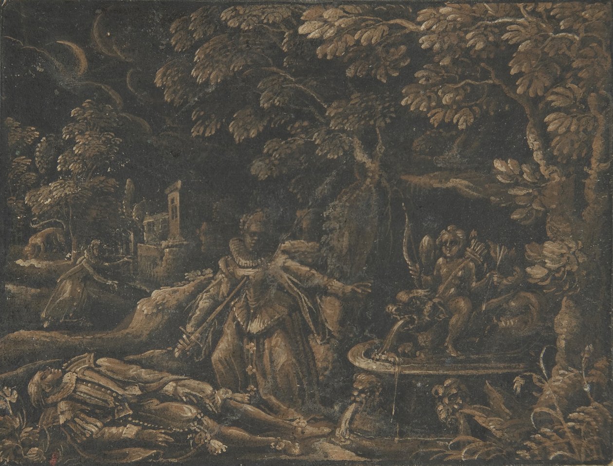 Pyramus ja Thisbe, n. 1580 tekijältä Unbekannt