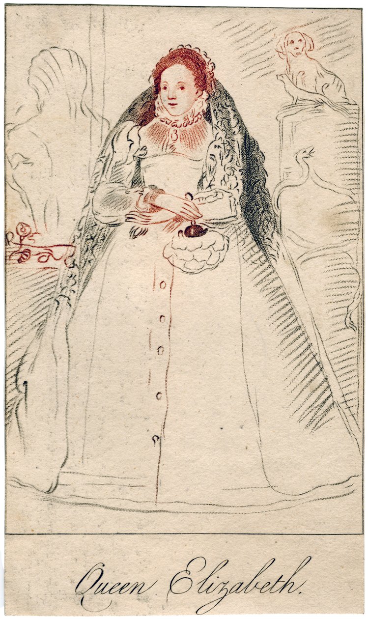 Englannin kuningatar Elizabeth I, 1533-1603 tekijältä Unbekannt