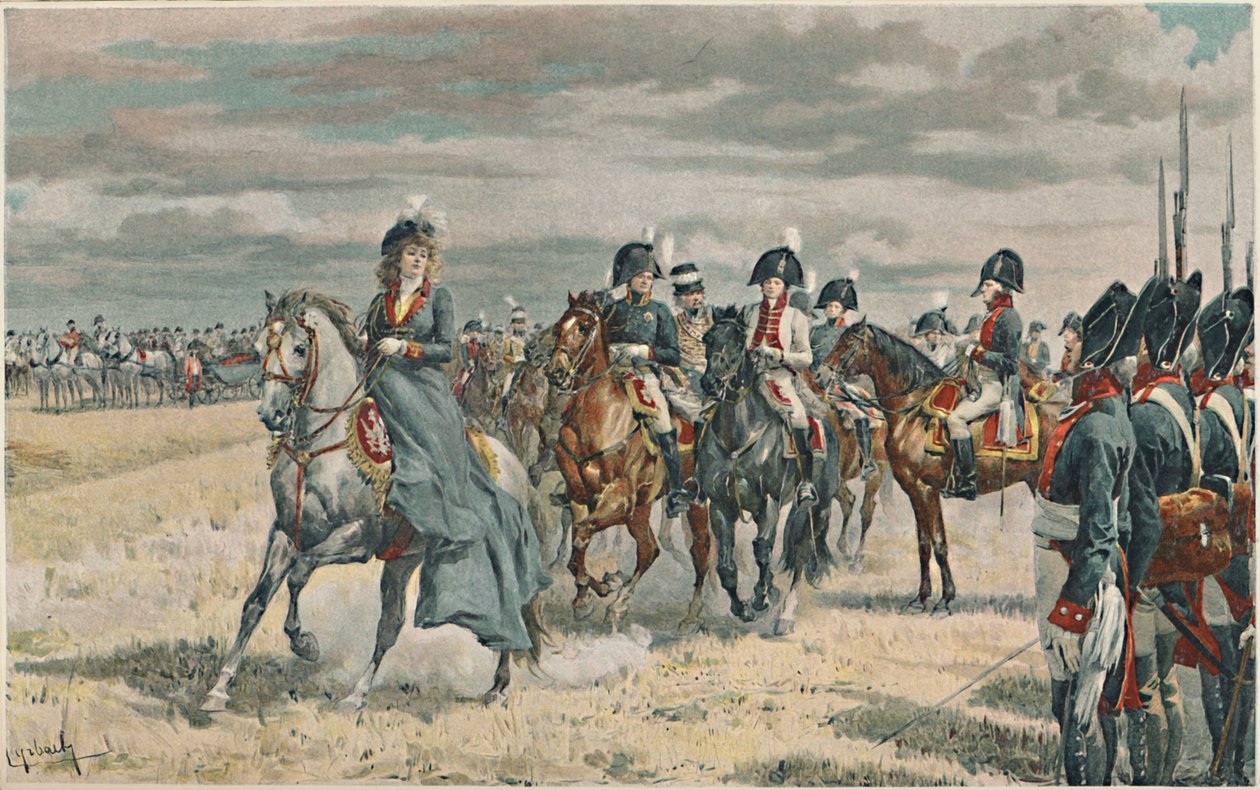 Kuningatar Louisa arvioi Preussin armeijaa, 1896 tekijältä Unbekannt