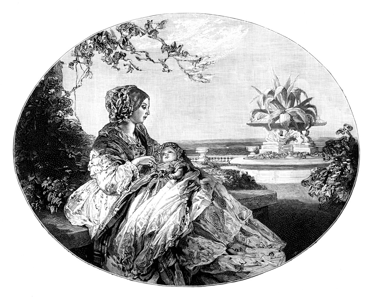Kuningatar Victoria ja prinssi Arthur, 1850 tekijältä Unbekannt