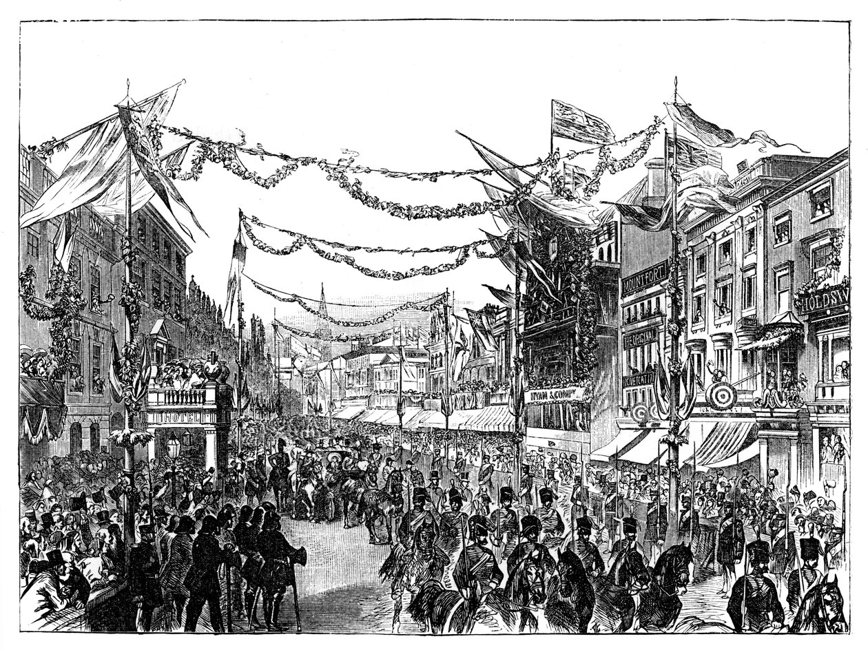 Kuningatar Victorian vierailu Birminghamissa 1858 tekijältä Unbekannt