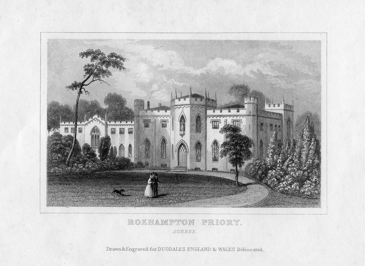 Roehampton Priory, Surrey, 1800-luvun puoliväli tekijältä Unbekannt