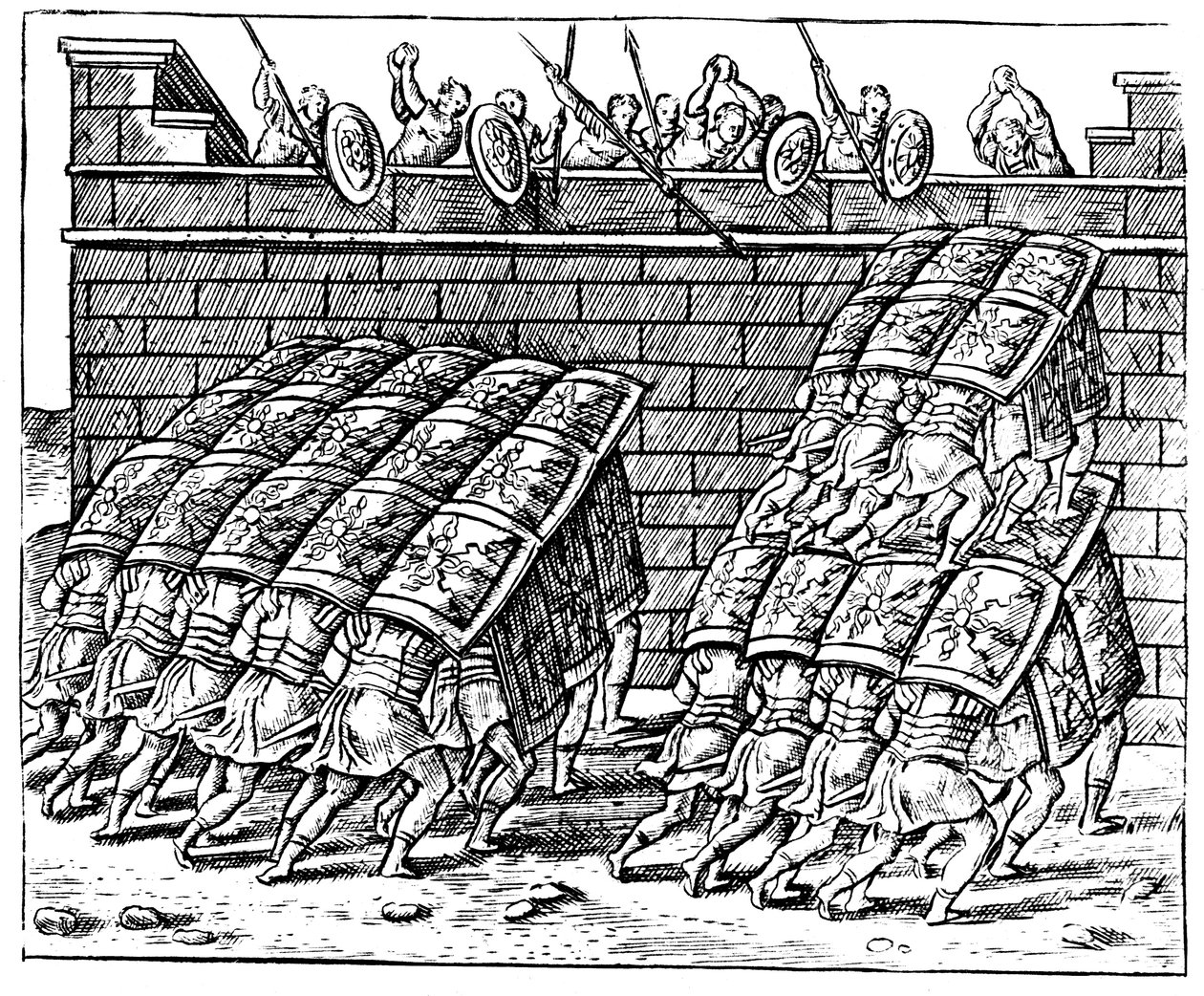 Roomalaiset sotilaat hyökkäämässä linnoitukseen, 1605 tekijältä Unbekannt