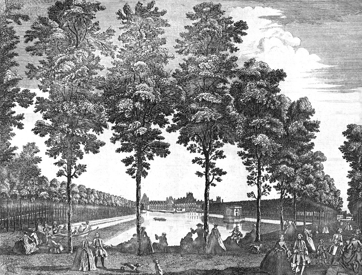 Fontainebleaun kuninkaallinen palatsi, Ranska, 1750 tekijältä Unbekannt
